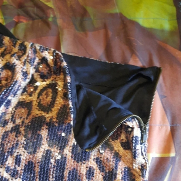Charlotte Russe Leopard print sequin shorts - Picture 3 of 3